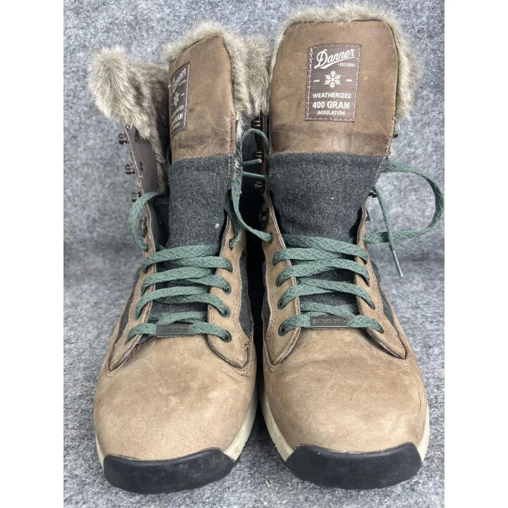 Danner Wapiti 400G Boots Womens Size 10 Brown Leather Faux Fur Winter Snow‎